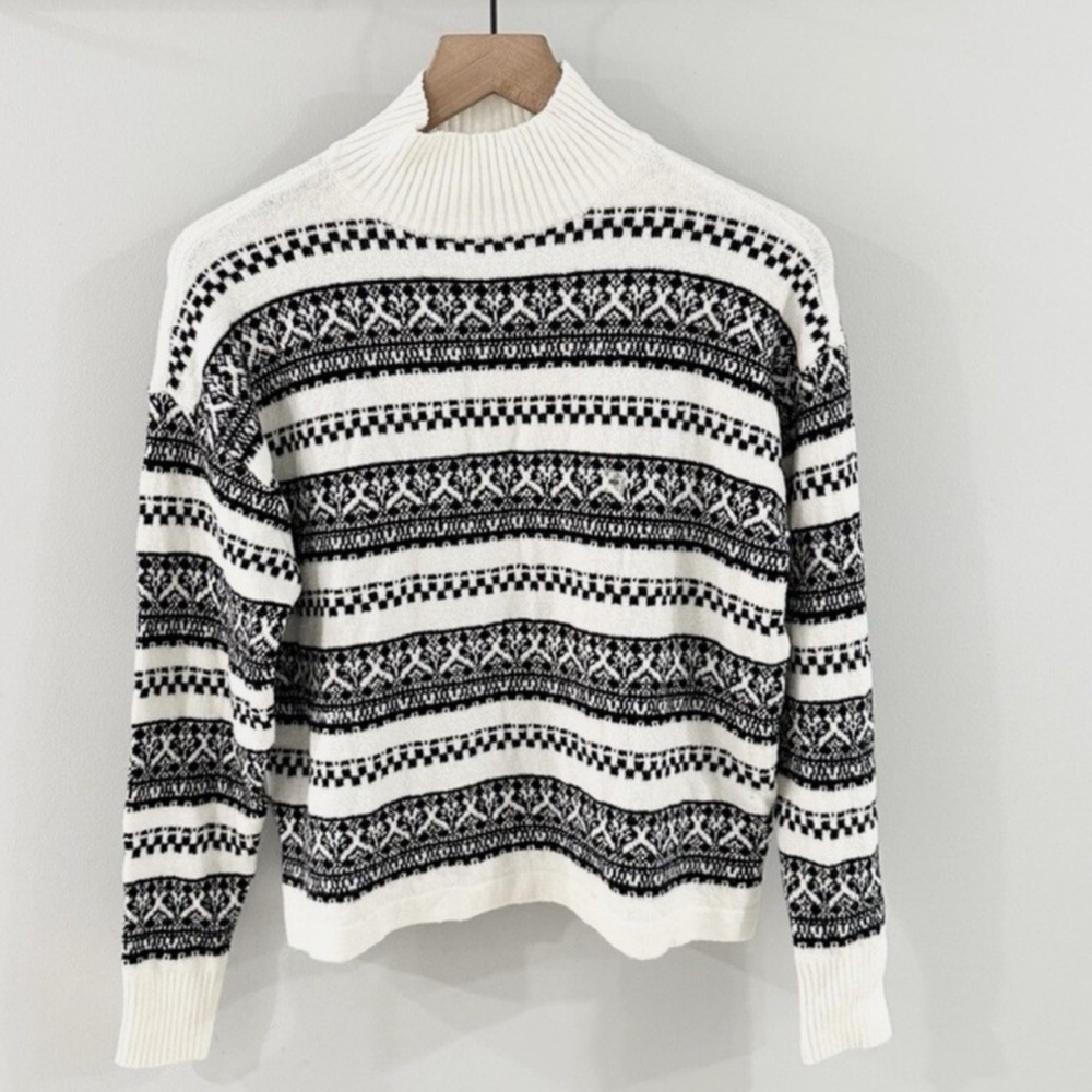 LOFT Black and White Turtleneck Sweater - Picture 1 of 5